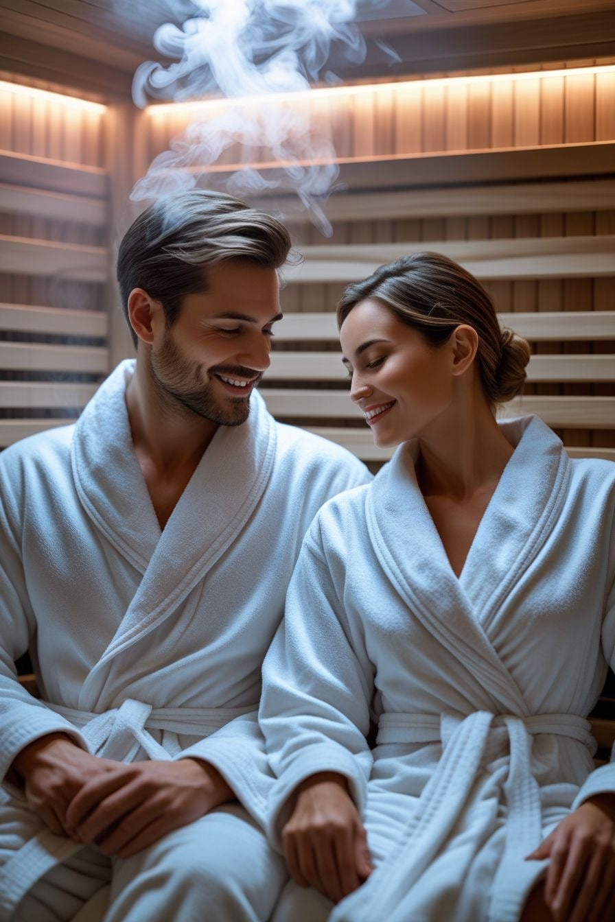 Man and Woman at the Infrared Sauna