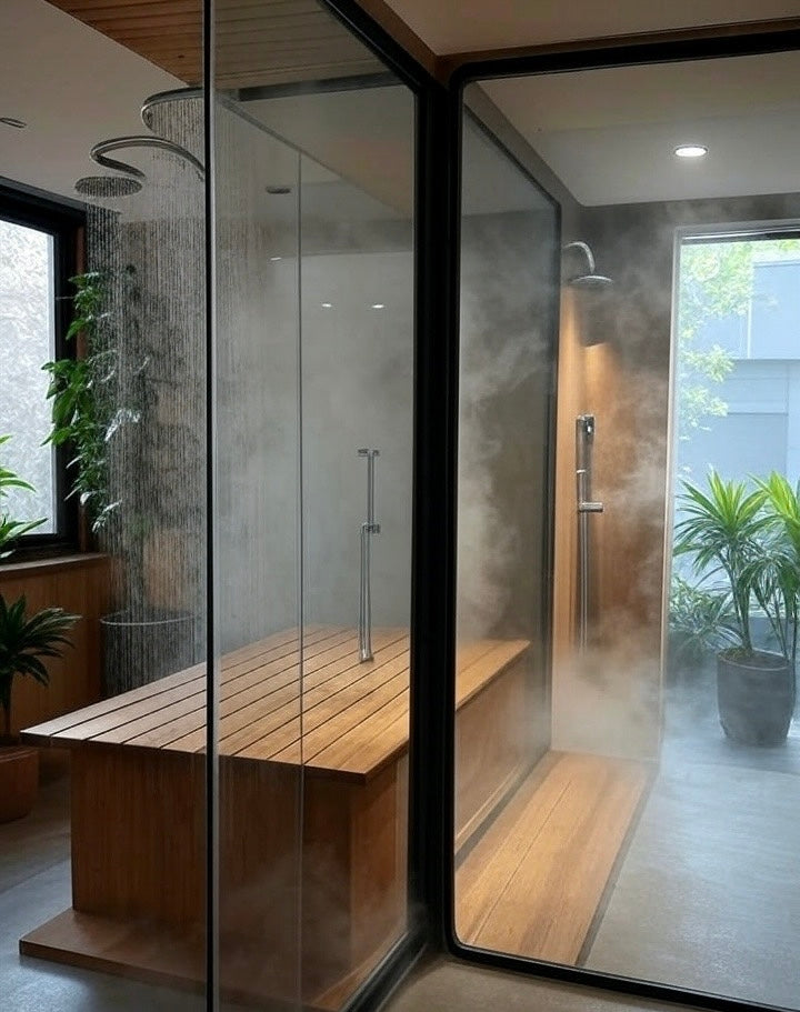 Spacious Full Glass Steam Room Shower