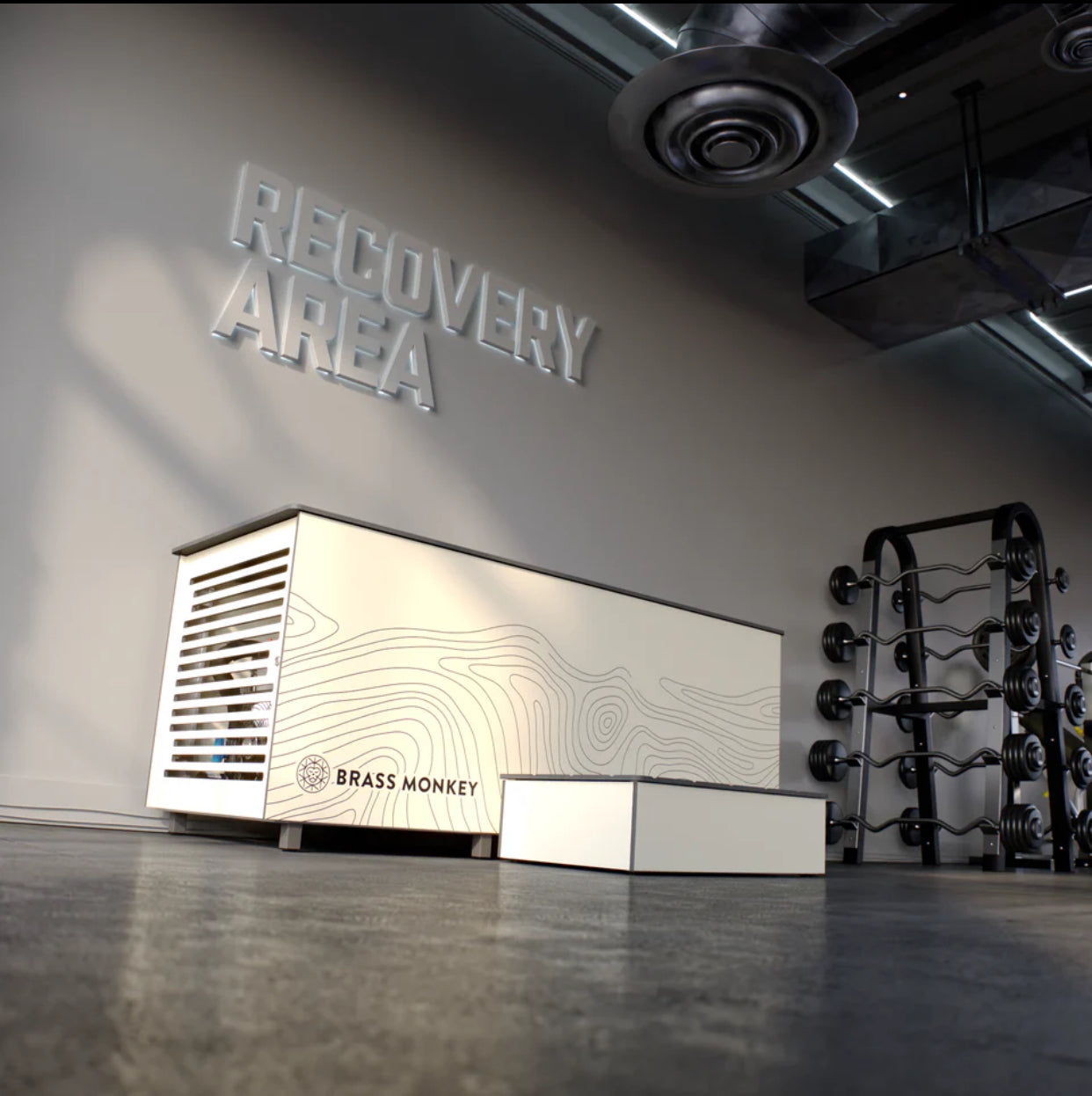 White Cold Plunge Area in Recovery Area