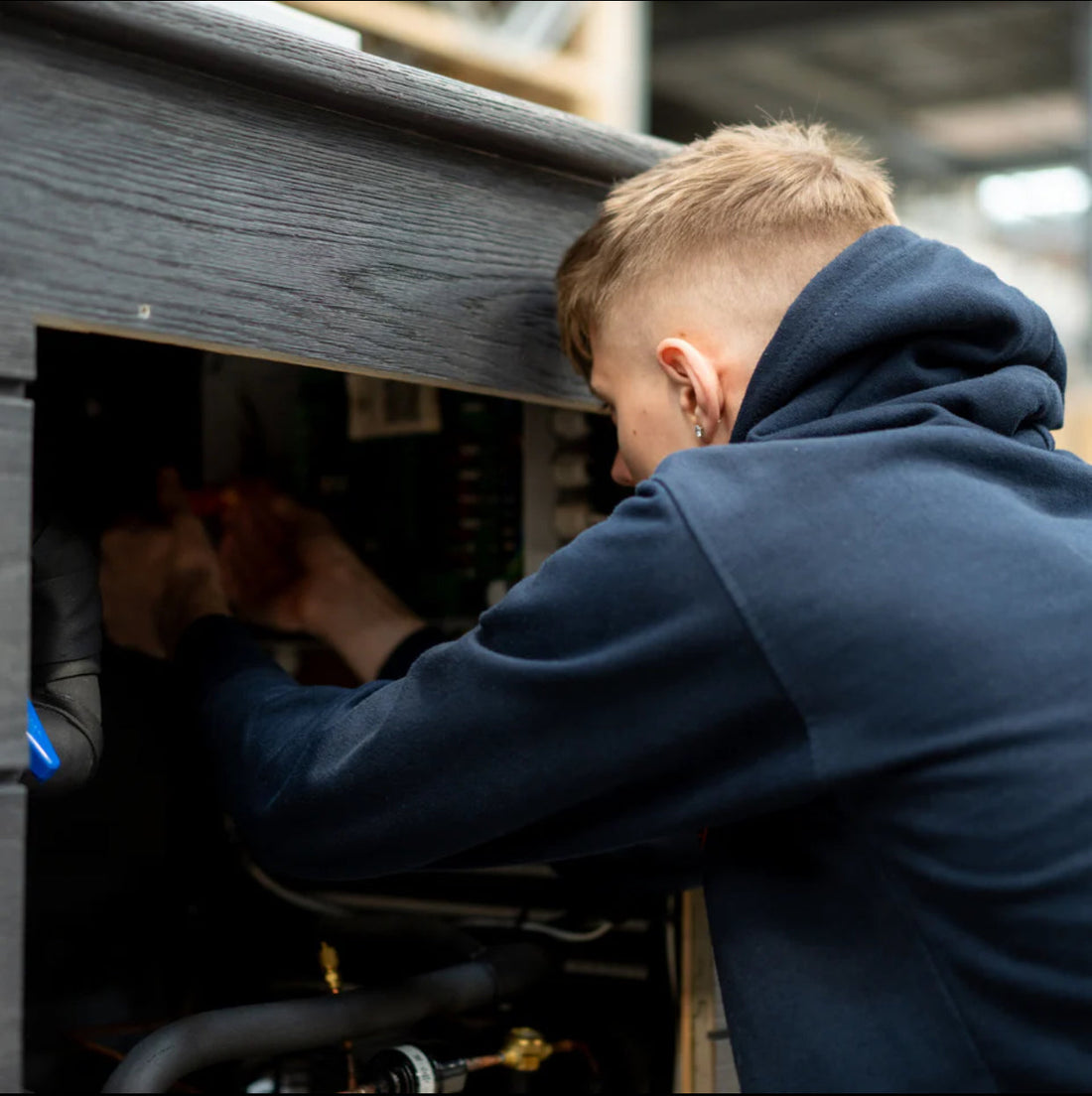 Man for Cold Plunge Tub Maintenance