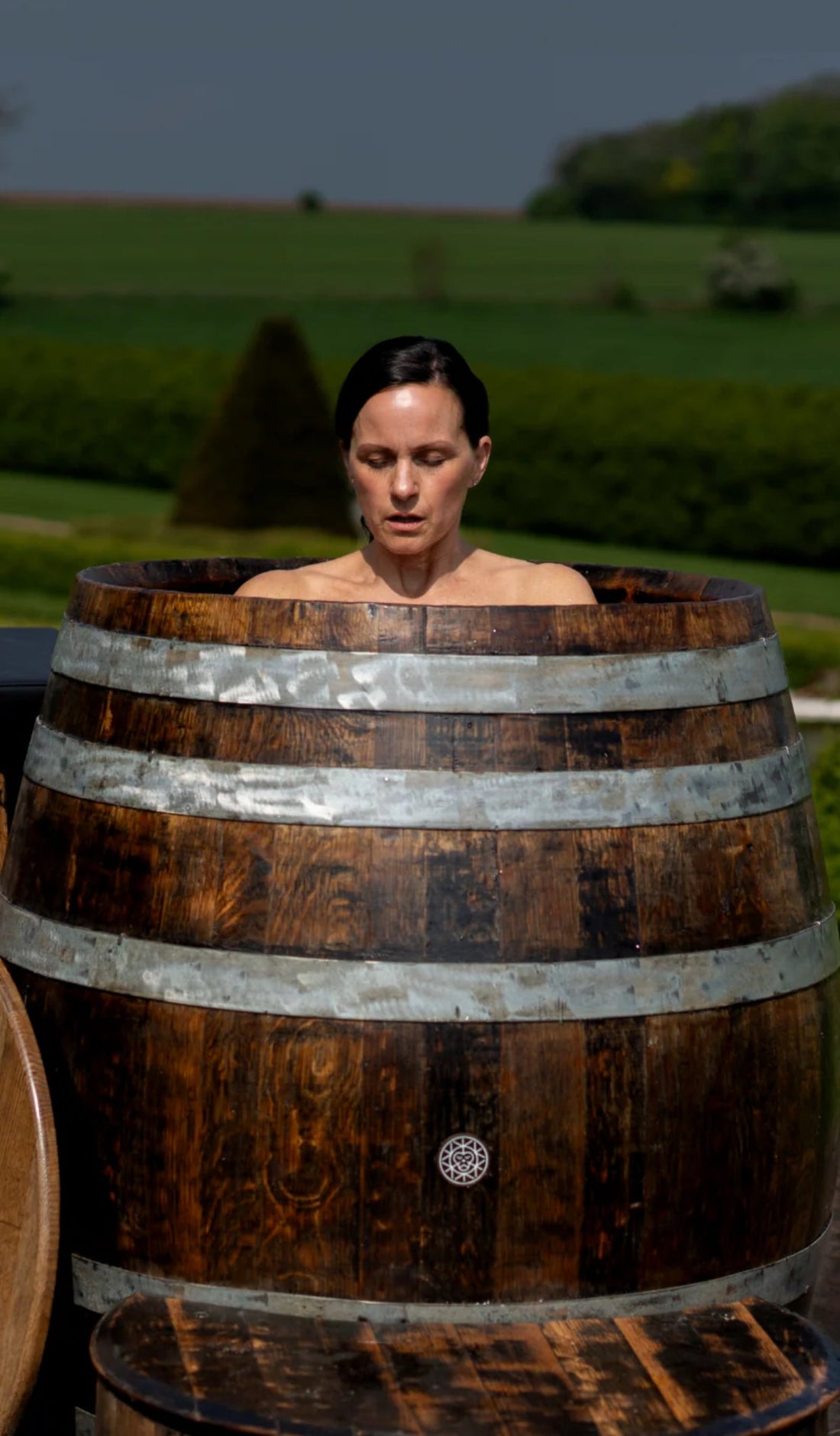 Woman in Cold Plunge Ice Bath