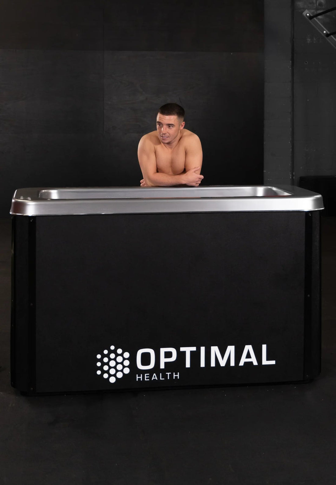 Man beside the Cold Plunge Tub