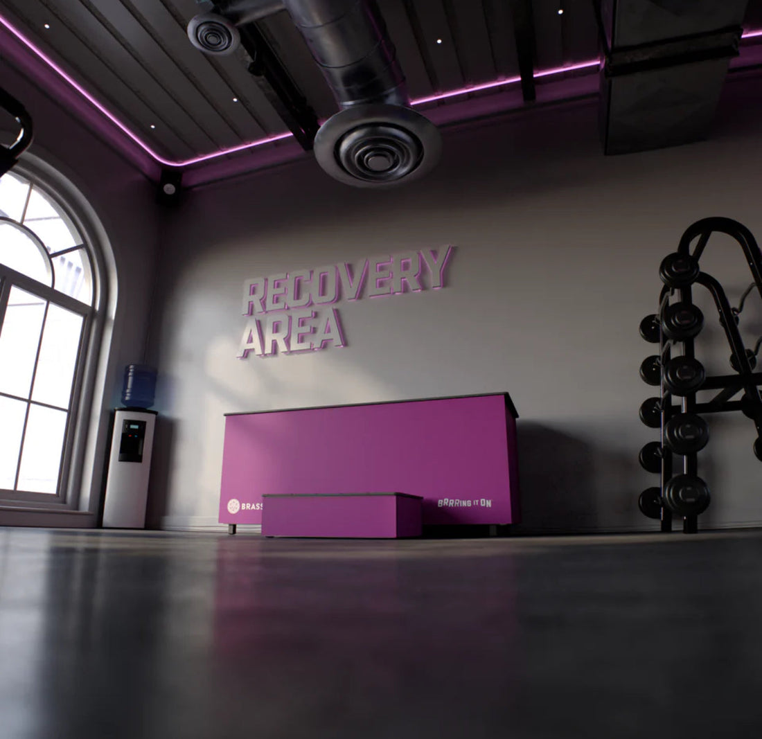 Purple Cold Plunge Tub on Recovery Area 