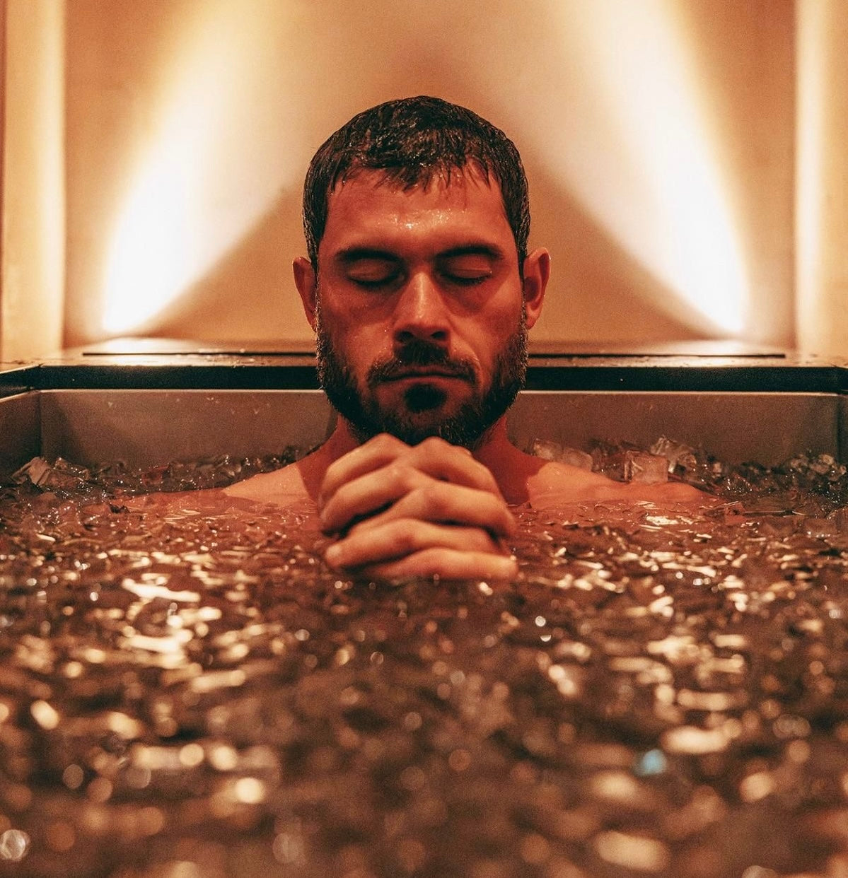 Man in the Ice Bath Cold Plunge