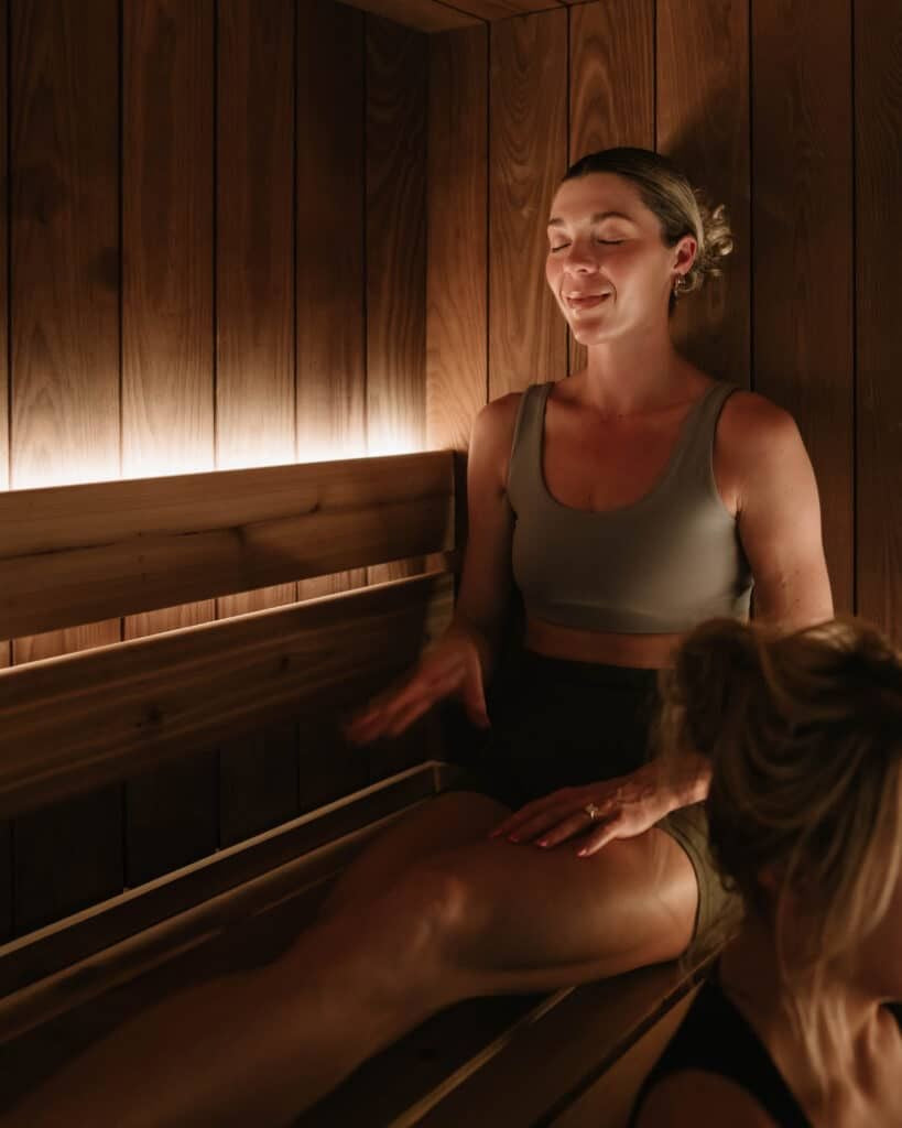 Woman relaxing at Infrared Sauna