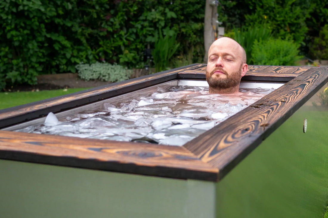 Man in the tub with ice and water
