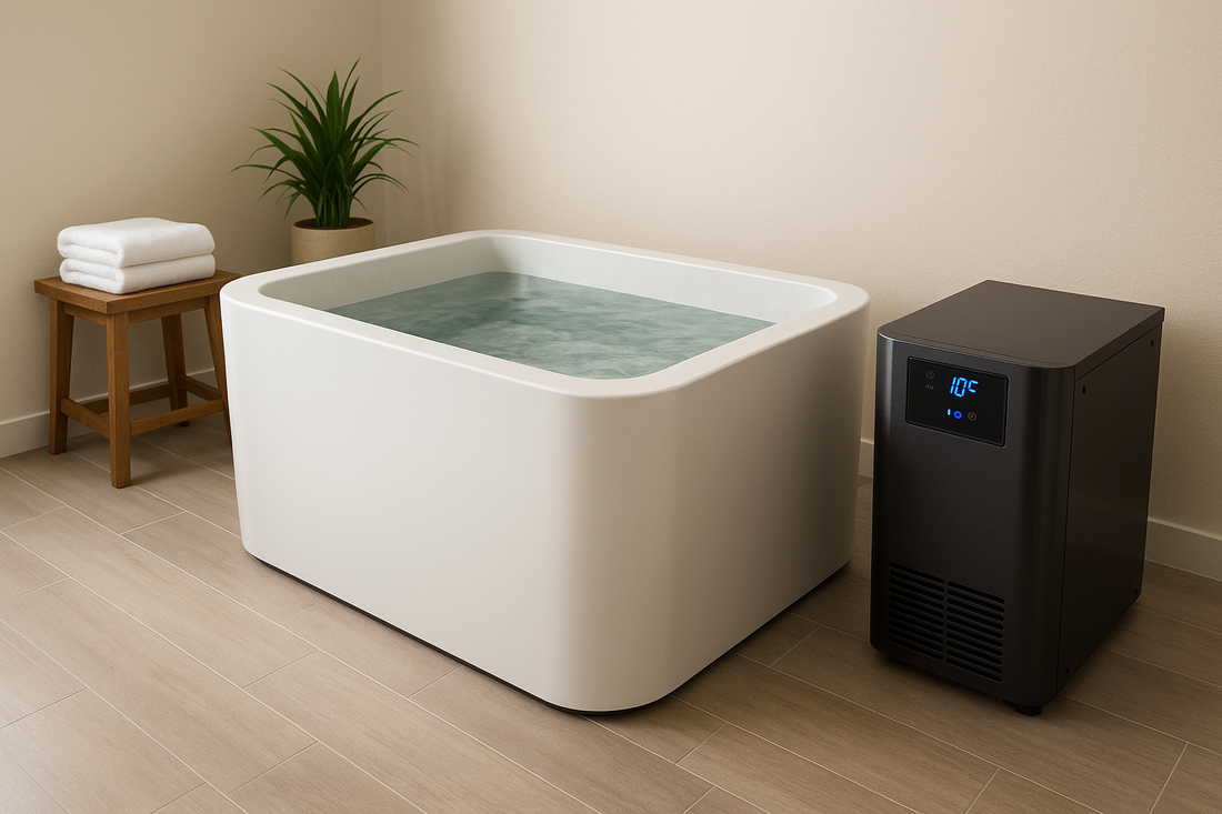 Cold Plunge Tub beside the Cold Chiller