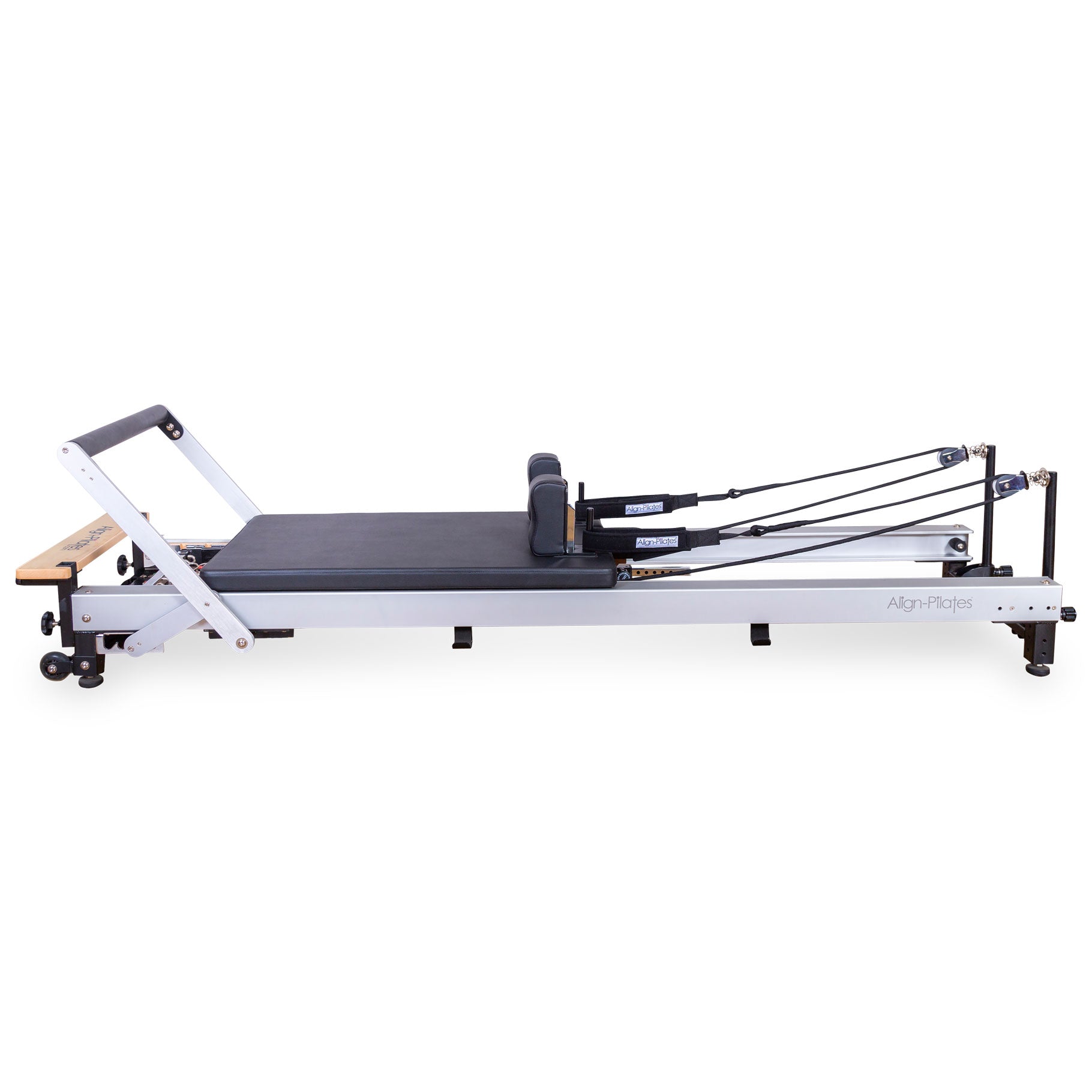 Align-Pilates C8-Pro Pilates reformer, alternate angle showing carriage and footbar