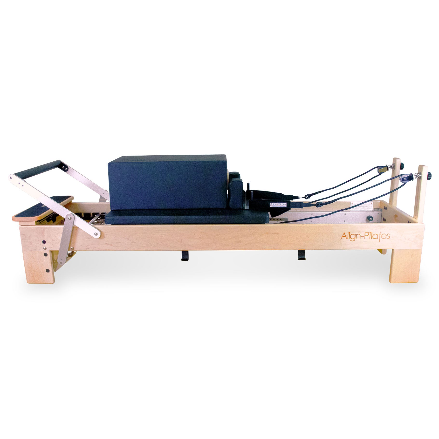 Align-Pilates M8-Pro maple Pilates reformer shown with the Pro Sitting Box on the carriage