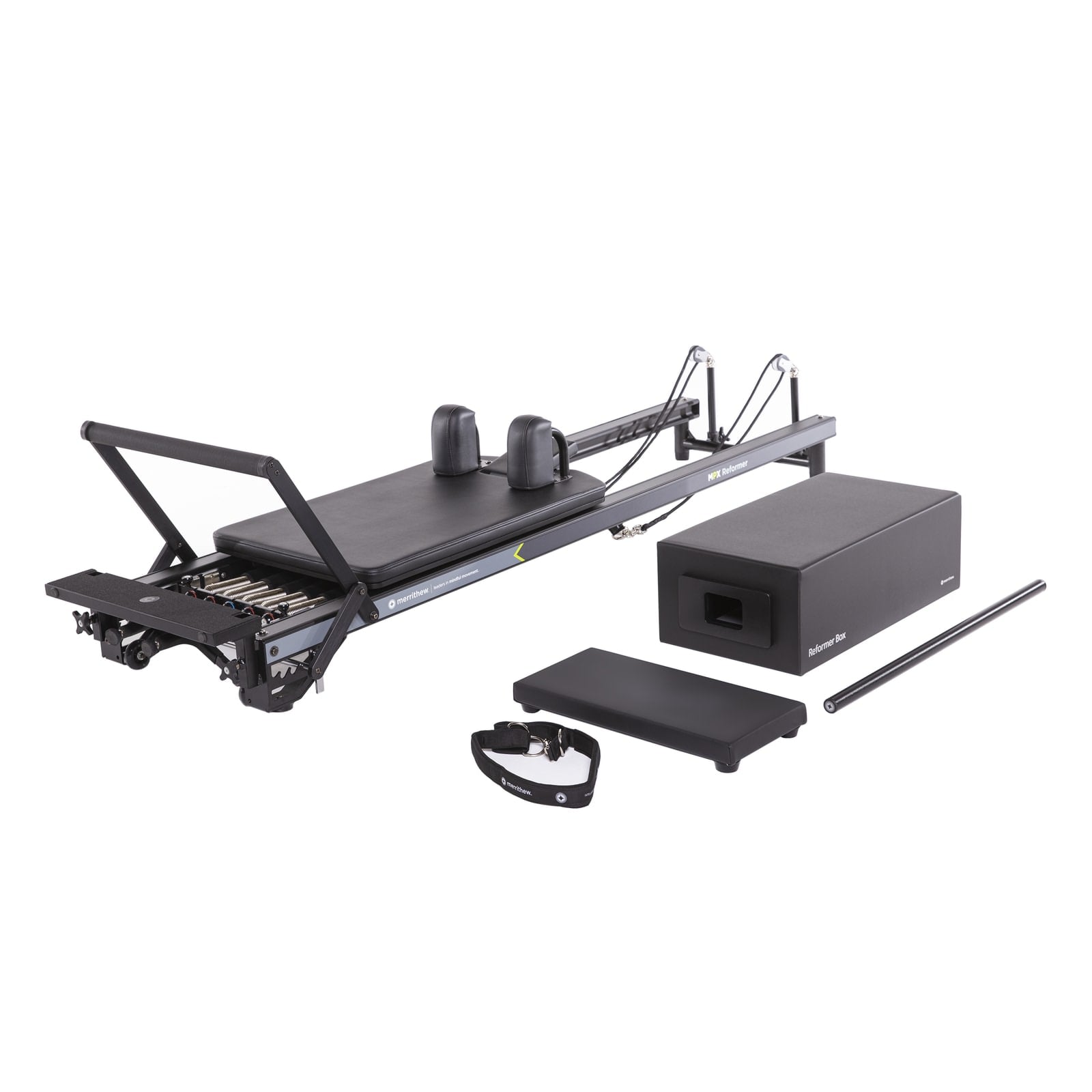 Merrithew MPX Reformer Package with Vertical Stand, full product view