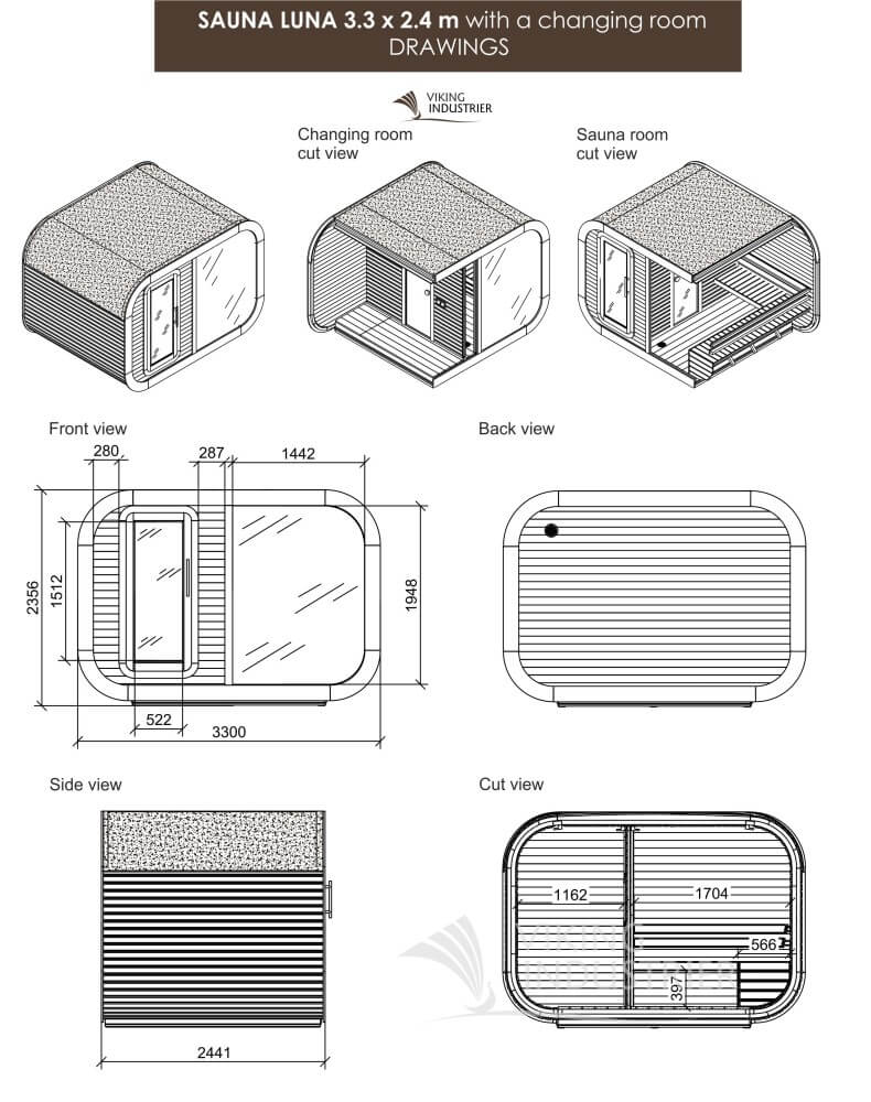 Viking Lunar Cubed Outdoor Sauna