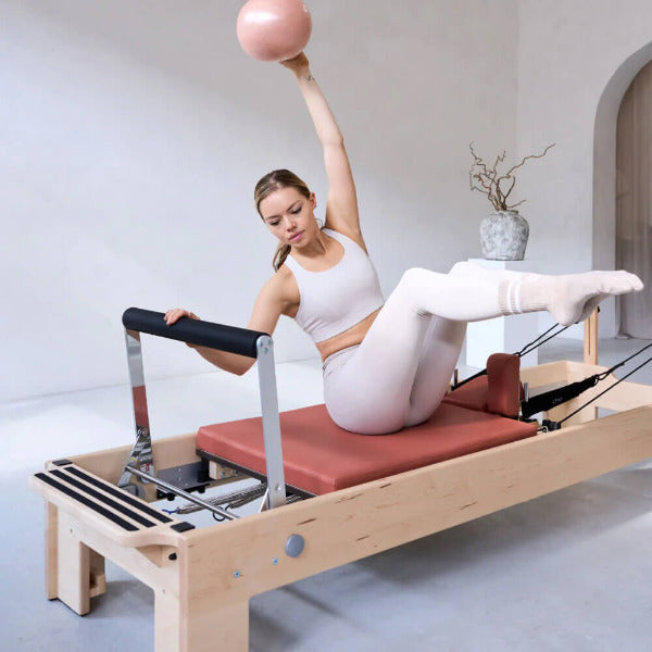 ATRO Pilates Reformer Machine – Pink – Home Workout Equipment for Core Strength and Flexibility
