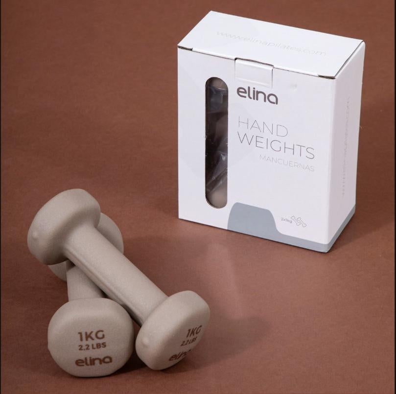 Elina Pilates Neoprene Hand Weights, 1kg pair
